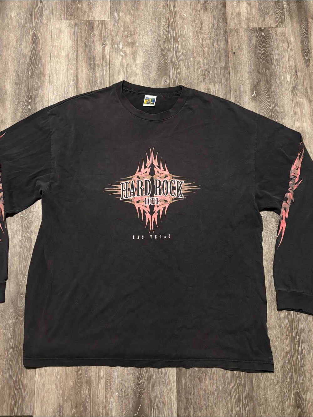 Men Vtg Hard Rock Las Vegas Y2K Black Tee Sz 2XL
